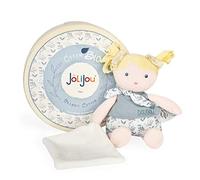 Jolijou - Les JOLIFLORES - poupées de chiffon en coton BIO -Bleuette avec son Doudou - bleue - JJ6025