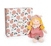 JOLIJOU - Poupée de Chiffon Les Doucettes - Eva - Robe Terracotta / Cheveux Blonds - 30 cm - Élégante et Mignonne - Idée Cadeau de Naissance pour Enfants - Robe Chic, Collants et Chaussons - JJ6014