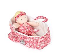Jolijou - Poupon Bébé avec Couffin - Marylou - Rose - 20 Cm - Facile à Transporter - Jeu d'Imitation - Développement de l'Imagination - Idée Cadeau de Naissance Fille - JJ6008