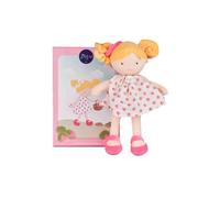 JOLIJOU - PRETTY Fraise - Poupée en Tissu avec Robe Imprimée Fruits et Chaussures Roses - Compagne Douce pour les Premiers Jeux - Idéale en Cadeau de Naissance ou d’Anniversaire - JJ6064