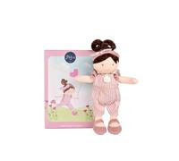 Jolijou - Pretty Opaline - Poupée de Chiffon à Coiffer - Rose - JJ6066 | Salopette Rayée Rose - Compagne Douce Dès la Naissance - Coffret Cadeau Bébé - Cheveux à Coiffer - Idée Cadeau Naissance
