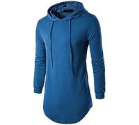 JOLIME Homme Sweat-Shirt à Capuche Long T-Shirt à Manches Longues Hip Hop Hipster Tee Shirt Top