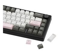 JOLINTAL Lot de 130 touches en PBT - Style minimaliste - Noir et blanc - Profil Cherry - Touches colorées - Noir et blanc - Pour clavier de jeu mécanique Cherry MX - 60 % 75 % 100 %