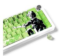 JOLINTAL Lot de 131 touches PBT en PBT pour clavier mécanique avec tirette de touches brillantes Throgu, motif manga japonais rose, 131 touches, pour clavier mécanique 61/64/75/84/87/104/108