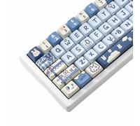 JOLINTAL PBT - Lot de 74 touches MDA mignonnes par sublimation par sublimation pour claviers mécaniques Cherry Mx 61/64/68, disposition ISO ANSI (touches lapin bleu)