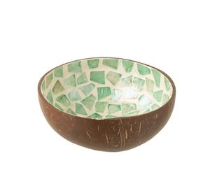 Jolipa Bol Coconut MOSAIQUE Noix DE Coco + Coquillage Vert