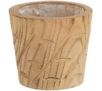 JOLIPA Cache pot en bois naturel - 15x16.5x13cm G