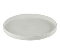 JOLIPA Plateau rond en métal embossé blanc 35 cm Blanc G