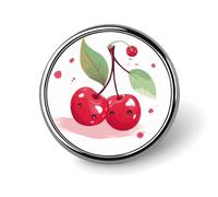 Jolis badges cerises décoratifs, en alliage d'aluminium durable, rond, broche légère pour chemises, vestes, chapeaux, uniformes, 2,5 cm