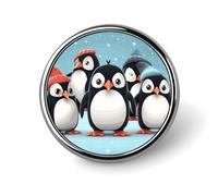 Jolis badges de pingouins décoratifs, insigne rond en alliage d'aluminium durable, broche légère pour chemises, vestes, chapeaux, uniformes 2,5 cm