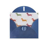 Jolis chiens teckels imprimés avec boucle d'amour, papier nacré en vrac avec enveloppes, cartes de vœux, 10,2 x 15,2 cm