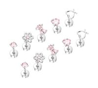 Jolis clous en forme de cœur en acier inoxydable chirurgical avec fermoir à vis pour oreilles sensibles CZ