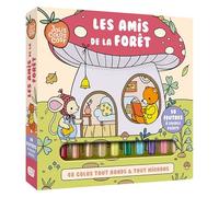 Jolis colos cosy ¿ coffret 48 coloriages + 10 feutres double pointe ¿ les amis de la forêt ¿ activité créative calme ¿ dès 4 ans