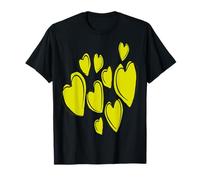 Jolis cœurs dessinés à la Main Jaunes romantiques T-Shirt