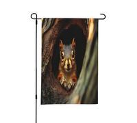 Jolis drapeaux de jardin en forme d'écureuil pour l'extérieur, parfaits pour les décorations de cour de Pâques et la décoration printanière extérieure