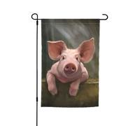 Jolis drapeaux de pavillon en forme de cochon avec motifs, adaptés pour la décoration de jardin, balcon et terrasse.