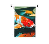Jolis drapeaux décoratifs en forme de poisson koï pour l'extérieur, décoration de jardin double face pour toutes les saisons