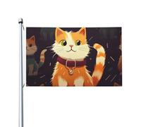 Jolis drapeaux en forme de chat pour l'extérieur - 0,9 x 1,5 m - Drapeau de jardin saisonnier double face avec œillets - Drapeau d'extérieur pour décoration de maison, toile de fond pour photo