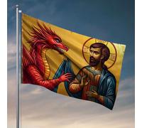 Jolis drapeaux pour chambre d'adolescentes et filles - Drapeau de jardin avec dragon rouge - Décoration de bar - 152 x 244 cm