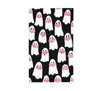 Jolis fantômes avec lunettes roses en forme de cœur drapeaux de cour, maison, bannière de vœux avec œillets, décoration d'intérieur ou d'extérieur