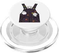 Jolis fantômes dans Une Salopette rayée Halloween Kawaii Citrouille PopSockets PopGrip pour MagSafe