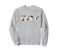 Jolis fantômes d'halloween avec Chats Noirs étoiles et Chauves-Souris Amusants Chat Sweatshirt