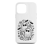 Jolis fantômes effrayants Kawaii Halloween Doodle Art Coque pour iPhone 13 Pro Max