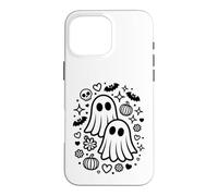 Jolis fantômes effrayants Kawaii Halloween Doodle Art Coque pour iPhone 16 Pro Max