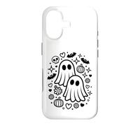 Jolis fantômes effrayants Kawaii Halloween Doodle Art Coque pour iPhone 17