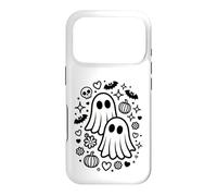 Jolis fantômes effrayants Kawaii Halloween Doodle Art Coque pour iPhone 17 Pro