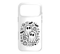 Jolis fantômes effrayants Kawaii Halloween Doodle Art Coque pour iPhone 17 Pro Max