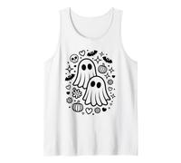 Jolis fantômes effrayants Kawaii Halloween Doodle Art Débardeur