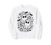 Jolis fantômes effrayants Kawaii Halloween Doodle Art Sweatshirt