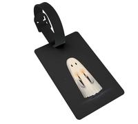 Jolis fantômes tenant deux bougies étiquettes de bagages étiquettes d'identification étiquettes de valise, idéales pour les sacs à dos de voyage croisières