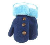 Jolis gants d'hiver chauds en tricot pour bébé garçon et enfant avec doublure en polaire moelleuse pour l'hiver et la douche de 6, 9, 12, 15 mois (bleu marine)