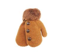 Jolis gants d'hiver chauds en tricot pour bébé garçon et enfant avec doublure en polaire moelleuse pour l'hiver 6, 9, 12, 15 mois, bouton tweedy (chocolat)