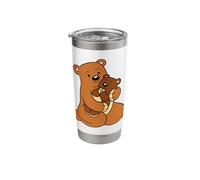 Jolis ours en peluche marron Gobelet isotherme en acier inoxydable double paroi