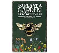 Jolis panneaux de jardin pour planter un jardin est de croire aux abeilles ; décoration de jardin d'abeille pour l'extérieur ; panneaux de patio et décoration extérieure ; décoration murale de ferme