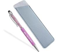 Jolis Papiers Cadeau stylo à offrir personnalisé dans son étui, Saint Valentin Couple Amour, anniversaire, Mariage, Noël, Secret Santa, Cadeau à Moins de 10 euros (Cristaux, Violet, Étui gris)