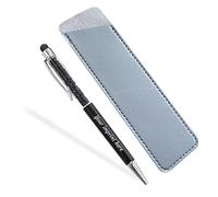 Jolis Papiers Cadeau stylo à offrir personnalisé dans son étui, Saint Valentin Couple Amour, anniversaire, Mariage, Noël, Secret Santa, Cadeau à Moins de 10 euros (Cristaux, Noir, Étui gris)