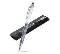 Jolis Papiers - Lot de 1 Stylo bille personnalisé avec gravure texte ou logo - Cristaux intégrés - Stylet tactile - Cadeau entreprise, événements, publicité - Marque française - Étui offert