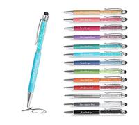 Jolis Papiers - Lot de 12 Stylos bille personnalisés avec gravure texte ou logo - Cristaux intégrés - Stylet tactile - Cadeau entreprise, événements, publicité - Marque française