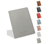 Jolis Papiers - Protège Passeport Français en Cuir PU - Étui Passeport Mixte - Fabriqué en France - 7 Couleurs (Gris, 1)