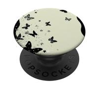 Jolis papillons noirs et beiges avec étoiles PopSockets PopGrip Adhésif