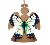Jolis pendentifs de Noël en bois imprimés petits papillons, simples et respectueux de l'environnement, décorations de vacances