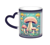 Jolis petits champignons bleus. C'est une tasse qui change de couleur, noir pour le froid et blanc pour chaud, et plus durable après le lavage à la main. Pyjama à manches courtes pour femme, haut de