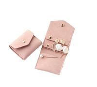 Jolis petits sacs de rangement en cuir for bijoux, 6 x 5 cm, for boucles d'oreilles, bagues, breloques, colliers pour bagues, boucles d'oreilles, colliers(Pink)