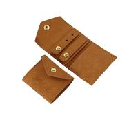Jolis petits sacs de rangement en cuir for bijoux, 6 x 5 cm, for boucles d'oreilles, bagues, breloques, colliers pour bagues, boucles d'oreilles, colliers(Brown)