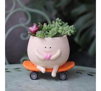 Jolis pots de fleurs en forme de tête de visage pour plantes d'intérieur - Motif smiley - Pour plantes succulentes - Idée cadeau pour mère et Noël