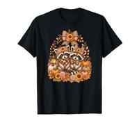 Jolis ratons laveurs d'automne avec citrouilles et tournesols T-Shirt Graphique avec Valeur